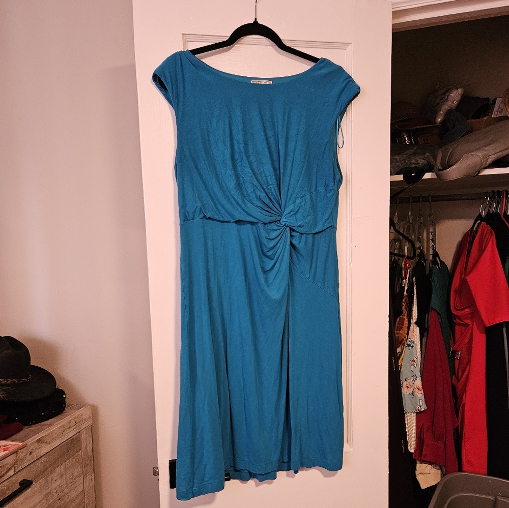 Blue ruched dress